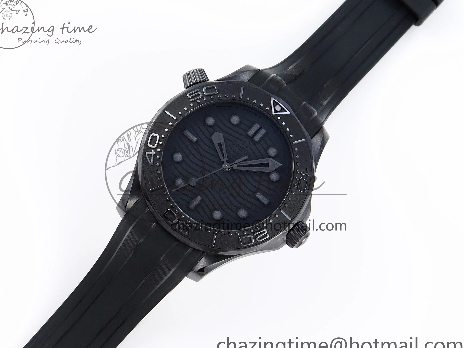 0325 SEAMASTER 300M 43.5MM BLACK CERAMIC VSF 1:1 BEST EDITION BLACK DIAL ON BLACK RUBBER STRAP A FashionForward 7766